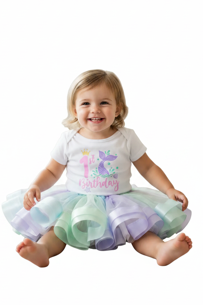 Mermaid First Birthday Tutu